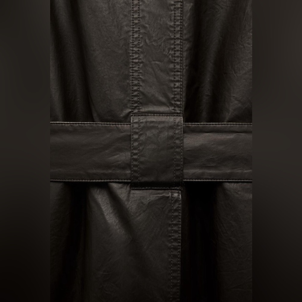 NWT. Zara ZW Collection Brown/Ecru Reversible Collared Trench Coat. Size XS. - Picture 14 of 16